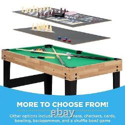 10-In-1 Combo Game Table Set With Hockey Foosball Pool Shuffleboard Ping Pong And