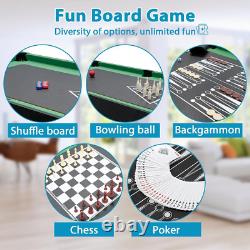 10-In-1 Combo Game Table Set for Home, Game Room Foosball, Air Hockey, Chess, Po