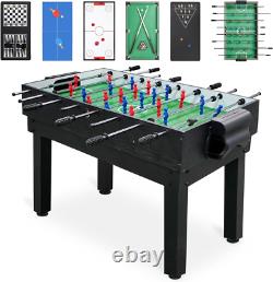 10-In-1 Combo Game Table Set for Home, Game Room Foosball, Air Hockey, Chess, Po