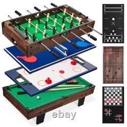 11-in-1 Kids Combo Game Table Set withPing Pong, Foosball, Air Hockey, Shuffleb