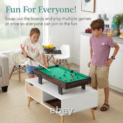 11-in-1 Kids Combo Game Table Set withPing Pong, Foosball, Air Hockey, Shuffleb