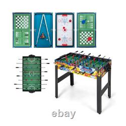 12-In-1 Combo Game Table Set with Foosball Air Hockey Pool Chess and Ping Pong