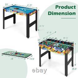 12-In-1 Combo Game Table Set with Foosball Air Hockey Pool Chess and Ping Pong