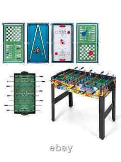 12-in-1 Combo Game Table Set with Foosball Air Hockey Pool Ping Pong Chess Bowling