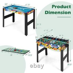 12-in-1 Combo Game Table Set with Foosball Air Hockey Pool Ping Pong Chess Bowling