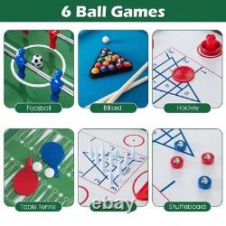 12-in-1 Combo Game Table Set with Foosball Air Hockey Pool Ping Pong Chess Bowling