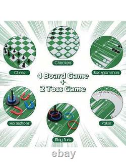 12-in-1 Combo Game Table Set with Foosball Air Hockey Pool Ping Pong Chess Bowling