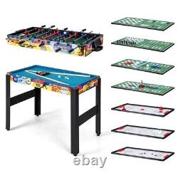 12-in-1 Combo Game Table Set with Foosball Air Hockey Pool Ping Pong Chess Bowling