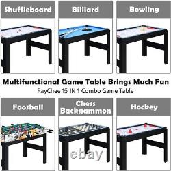 15 in1 Multi-Function Game Table 48 Ping Pong Shuffleboard Air Hockey Bowling