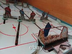 1960s POWERPLAY Table Hockey Game w Metal BLACK HAWKS vs MAPLE LEAFS Players