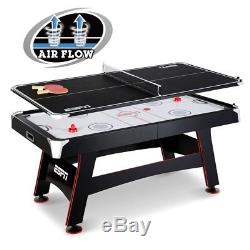 2 in 1 Multi Game Table Air Powered Hockey and Table Tennis w Electronic Scoring