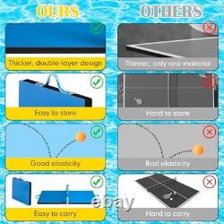 2025 Upgrade Heavy Duty Pool Table Tennis Floating Set Foldable Portable High