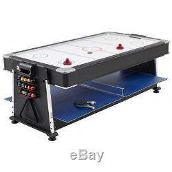 3-In-1 Indoors Games Pool / Table Tennis / Air Hockey Table 7Ft Revolver