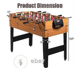 3-in-1 48 Combo Game Table with Soccer, Billiard, Slide Hockey, Wood Foosball Tab