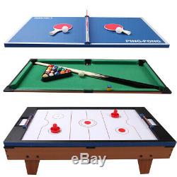 3 in 1 Air Hockey Ping Pong Billiard Multi functional Table Indoor Game Sport