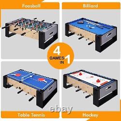 36 4-in-1 Multi Game Table Comb Arcade Set Pool Air Hockey Soccer Ping Pong Kid