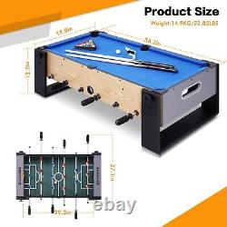 36 4-in-1 Multi Game Table Comb Arcade Set Pool Air Hockey Soccer Ping Pong Kid