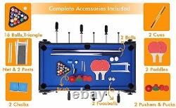 36 4-in-1 Multi Game Table Comb Arcade Set Pool Air Hockey Soccer Ping Pong Kid