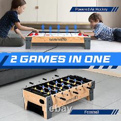 38 Table Top Air Hockey and 40 Foosball Set, 2-In-1 Swivel Game Ta