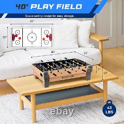 38 Table Top Air Hockey and 40 Foosball Set, 2-In-1 Swivel Game Ta