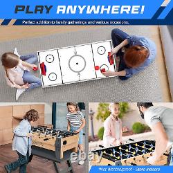 38 Table Top Air Hockey and 40 Foosball Set, 2-In-1 Swivel Game Ta