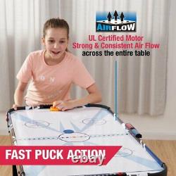 4 Ft. Air Powered Hockey Table Interactive LED Light-up Scorer NEW