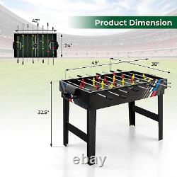 4-In-1 Combination Game Table, 49'' Multi Game with Soccer, Air Hockey, Billiard