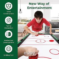 4-In-1 Combination Game Table, 49'' Multi Game with Soccer, Air Hockey, Billiard