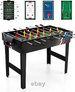 4-In-1 Combination Game Table, 49'' Multi Game with Soccer, Air Hockey, Billiard