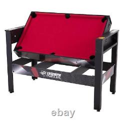 4-In-1 Combo Air Powered Hockey Tennis Football Billiard Pool Game Table 48 New