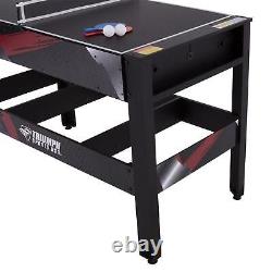 4-In-1 Combo Air Powered Hockey Tennis Football Billiard Pool Game Table 48 New