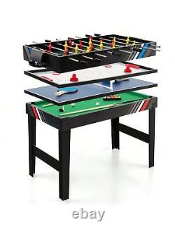 4-In-1 Combo Game Table 49 Foosball With Pool Billiards Air Hockey Table Tennis