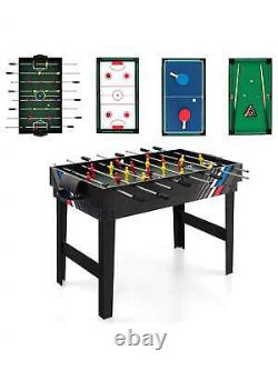 4-In-1 Combo Game Table 49 Foosball With Pool Billiards Air Hockey Table Tennis