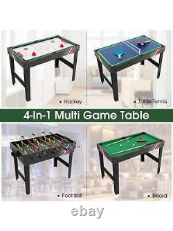 4-In-1 Combo Game Table 49 Foosball With Pool Billiards Air Hockey Table Tennis