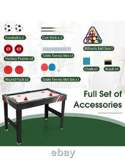 4-In-1 Combo Game Table 49 Foosball With Pool Billiards Air Hockey Table Tennis