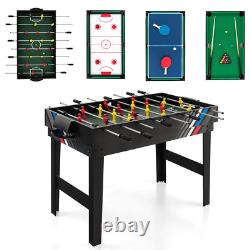 4-In-1 Combo Game Table 49 Foosball with Pool Billiards Air Hockey Table Tennis