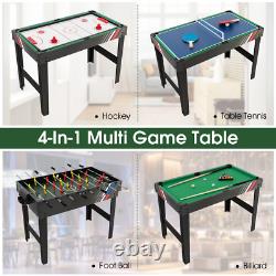 4-In-1 Combo Game Table 49 Foosball with Pool Billiards Air Hockey Table Tennis
