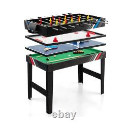 4-In-1 Combo Game Table 49 Foosball with Pool Billiards Air Hockey Table Tennis