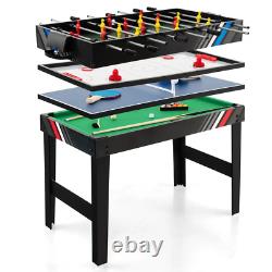 4-In-1 Combo Game Table 49 Foosball with Pool Billiards Air Hockey Table Tennis