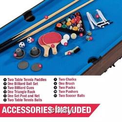 4-In-1 Combo Game Table Foosball Air Powered Hockey Table Tennis Billiards