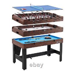 4-In-1 Combo Game Table Foosball Hockey Table Tennis Billiards