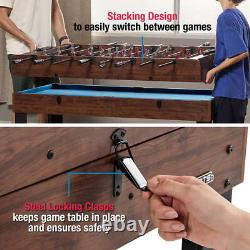 4-In-1 Combo Game Table Foosball Hockey Table Tennis Billiards