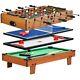 4 In 1 Multi Game Air Hockey Foosball Ping Pong Billiards Table Compact Size Fun
