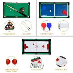 4 In 1 Multi Game Air Hockey Foosball Ping Pong Billiards Table Compact Size Fun