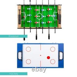 4-In-1 Multi Game Table, Childrens Arcade Set With Pool Billiards, Air Hockey, Fo