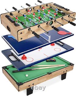 4-In-1 Multi Game Table Combination Set Pool Air Hockey Foosball Table Tennis