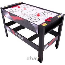 4-In-1 Rotating Swivel Multi-Game Table, Air Hockey, Billiards, Tennis, Football