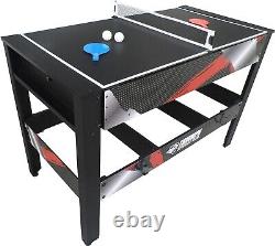 4-In-1 Rotating Swivel Multi-Game Table, Air Hockey, Billiards, Tennis, Football