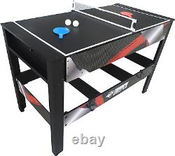 4-In-1 Rotating Swivel Multigame Table, Air Hockey, Billiards, Table Tennis, & L