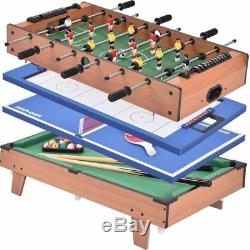 4-In-1 Swivel Combo Game Table Kids Pool Air Hockey Ping Pong Football Sports